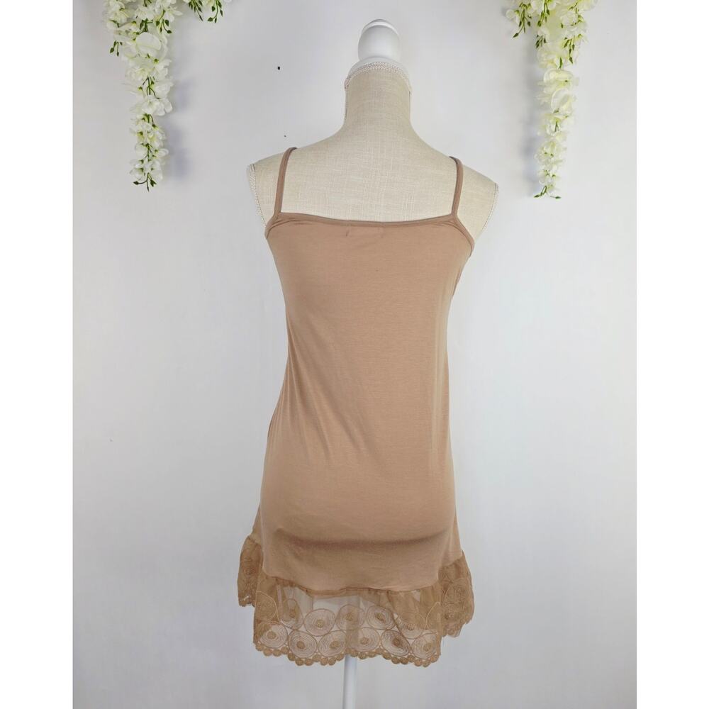 Altar’d State Lace Hem Slip Dress Small Tan Layering Slip Extender Boho Cottage - Picture 3 of 12